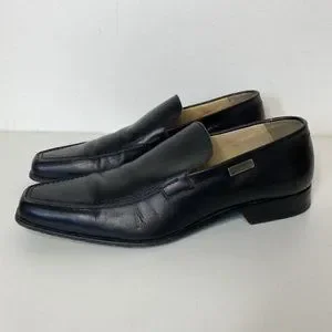 Cesare Paciotti Leather Square Toe Slip On Loafers Cesare Paciotti Mens 9.5 Suede Black Leather Italy Buckle  main image 2